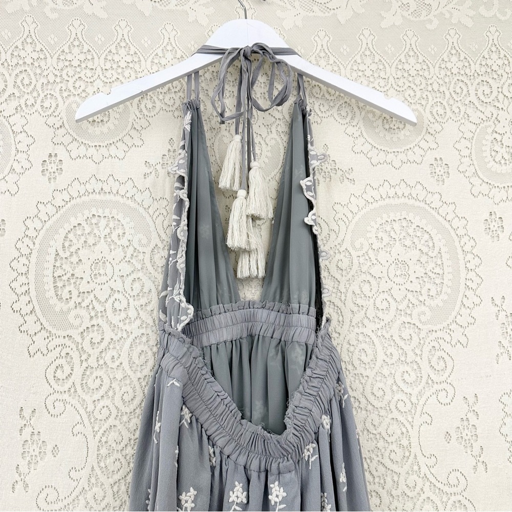 LoveShackFancy Isabel Dress in Dusty Sage Summer Garden - Picture 7 of 16